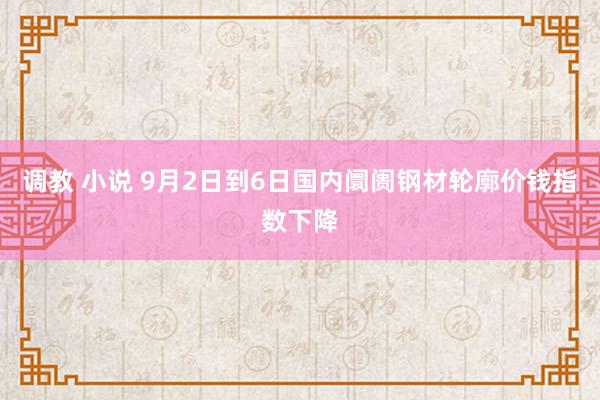 调教 小说 9月2日到6日国内阛阓钢材轮廓价钱指数下降
