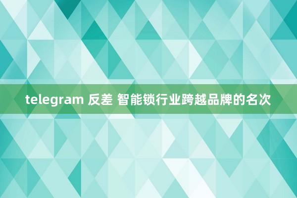 telegram 反差 智能锁行业跨越品牌的名次