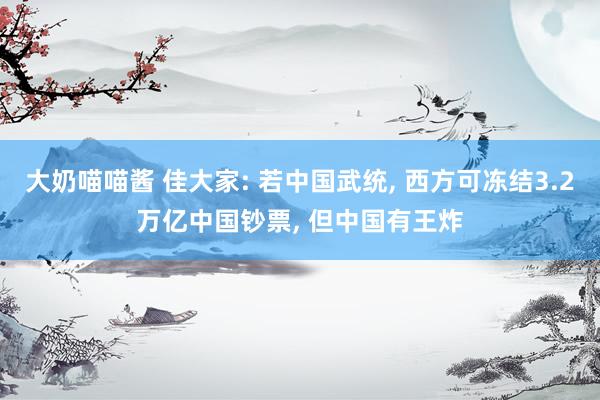 大奶喵喵酱 佳大家: 若中国武统， 西方可冻结3.2万亿中国钞票， 但中国有王炸
