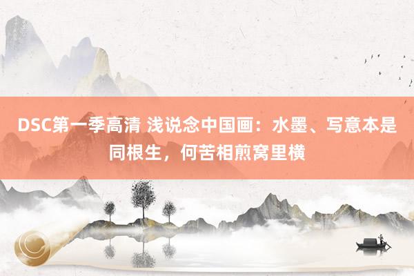 DSC第一季高清 浅说念中国画：水墨、写意本是同根生，何苦相煎窝里横