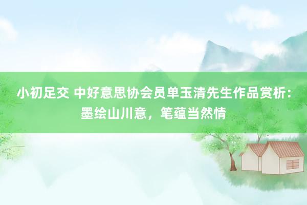 小初足交 中好意思协会员单玉清先生作品赏析：墨绘山川意，笔蕴当然情