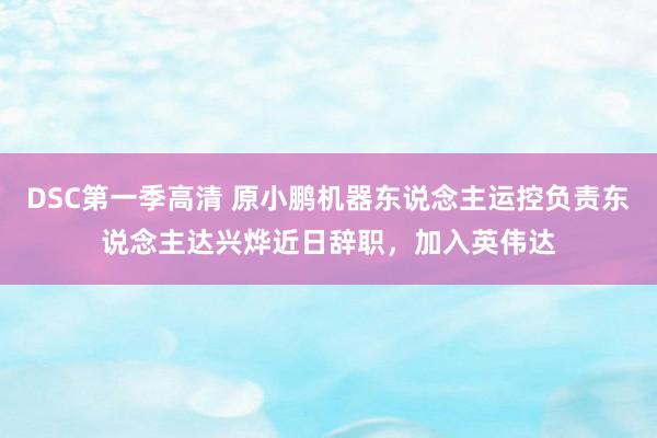 DSC第一季高清 原小鹏机器东说念主运控负责东说念主达兴烨近日辞职，加入英伟达